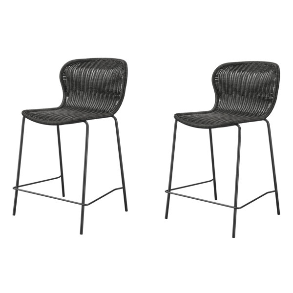 Oliver Montego Brown And Sandy Black Stools With Footrest (Set
